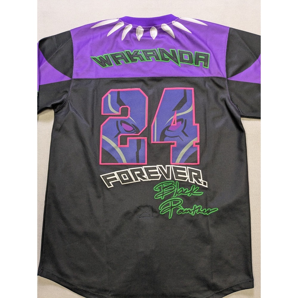 Black Panther Jersey Mens Small Black Purple Headgear Classics Hockey Wakanda - Picture 11 of 16
